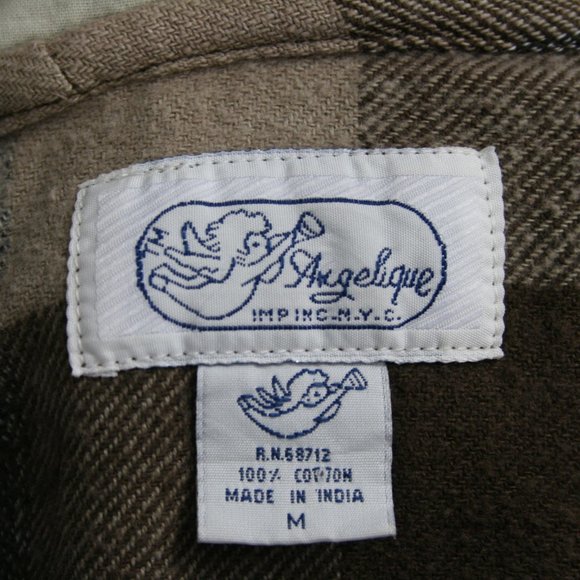 Vintage 60's Angelique IMP Multi-Brown Check Cotton Crop Jacket w/Hood SZ M GC - Picture 10 of 11